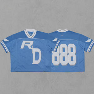 T-shirt personnalisé de haute qualité avec poche fabricant surdimensionné polyester maille sport jersey baseball football recadrée boxy hommes t-shirt - Product Image 2