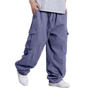 Pantalon de travail décontracté pour hommes Sports Streetwear 100% coton Pantalon de survêtement pour hommes Joggers Pantalon cargo confortable et respirant avec poche - Product Image 1