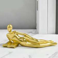 Best Handmade Home Decorative <b>Sculpture</b> Statue Tabletop <b>Gold</b> Finish <b>Sculpture</b> Statue Home Living Room - Product Image 4