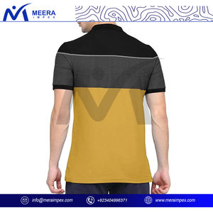 Polo manches courtes à séchage rapide 100% coton pour homme Tissu tricoté extensible confortable Design intemporel pour la superposition solide - Product Image 3