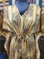 Caftan en coton pour femmes vêtements d'été imprimé animal longue tunique élégante robe indienne pour salon de plage tenue décontractée et de fête
