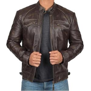 Chaqueta de Invierno Personalizable OEM para Hombre, Nueva Moda, Cuero Genuino con Cremallera en Oferta, Chaqueta para Hombre - Product Image 1
