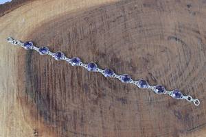 Amethyst <b>Quartz</b> 925 Silver Bracelet Round Faceted Gemstone Handmade Adjustable Jewelry Elegant Gift For Women - Product Image 5