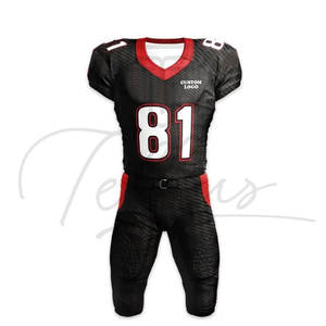 Uniforme de Fútbol Americano Clásico Rojo Unisex Estilo 2025, Jersey de Fútbol Americano de Talla Grande, Transpirable, de Manga Corta, 100% Poliéster - Product Image 2