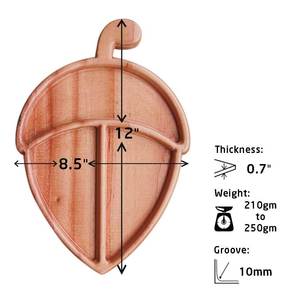 Assiette à dessert en bois de manguier beige écologique, plateau de service pour cuisine avec technique d'émail coloré, design moderne - Product Image 2