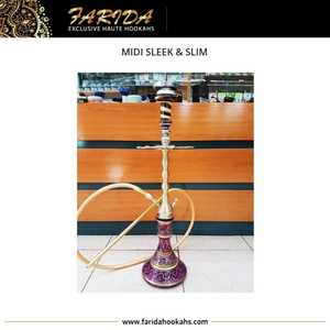 Farida 2025 Luxe Nouvel An Collection Laiton Narguilé Ensemble Offre Spéciale Arabe Shisha 65 cm Laque Technique Moyenne Lisse Gamme Bois - Product Image 3