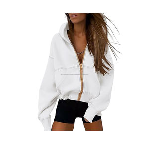 Sudadera con capucha de camuflaje con cremallera de moda para mujer con patrón de hoja de arce Sudadera de lana sólida bordada con diseño de gran tamaño - Product Image 1