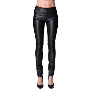 Ultima moda donna pantaloni Skinny <span class=keywords><strong>in</strong></span> finta <span class=keywords><strong>pelle</strong></span> marrone tinta unita elasticizzati a vita alta Leggings invernali taglia XL