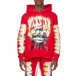 2025 survêtement personnalisé pour hommes deux pièces rouge sweat à capuche et pantalon de survêtement ensemble unisexe survêtement sérigraphie survêtements - Product Image 5