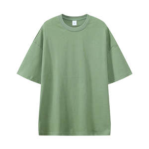 Heavyweight 100% Cotton Custom Logo Solid Color 300GSM <b>Oversized</b> Breathable Blank <b>Plain</b> <b>T</b>-<b>shirt</b> for Men - Product Image 4