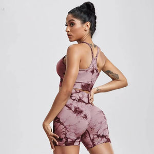 Direct Factory Sale High Quality Women's Yoga Set Solid Pattern Waterproof <b>Shorts</b> <b>Low</b> MOQ Latest Style - Product Image 3