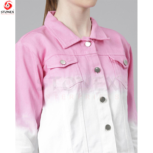 Women Ombre-Dyed Bomber <b>Jacket</b> with Flap Pockets <b>Customized</b> Latest Design High Quality <b>Jackets</b> - Product Image 4