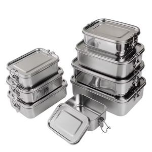 Custom 304 <strong>Stainless</strong> <strong>Steel</strong> <strong>Food</strong> Storage <strong>Containers</strong> with Lids Bento Lunch Box Metal Meal Prep <strong>Food</strong> <strong>Containers</strong> Reusable Stackable - Product Image 2