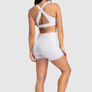Vêtements de sport sans couture en gros 2023, ensembles de soutien-gorge et shorts de sport, vêtements de fitness et de yoga pour femmes, spandex/nylon, séchage rapide, respirant - Product Image 3