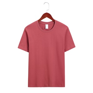 Fabricante 23 colores 220g Algodón puro manga corta hombres camiseta parejas Color sólido suelto impreso logo cuello redondo Camiseta para hombres - Product Image 3