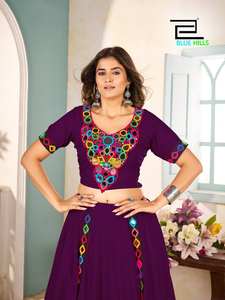 This festival Season Real mirror work blouse with flaired <b>Skirt</b> - Product Image 3