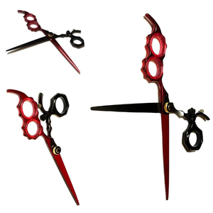 Ciseaux de coiffure professionnels de haute qualité en acier inoxydable, trois anneaux, pour droitiers, manche moyen, 30 dents, personnalisés - Product Image 3