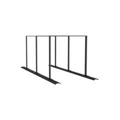Sistema di supporto a binario, 3 supporti in acciaio piatto 50x12 mm, 2100x800mm (LxP), da avvitare, grigio - Product Image 3