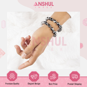 Bracelets fantaisie carrés cubiques en hématite facettée, lisses et polis, faits à la main, extensibles, pour la méditation et l'aromathérapie - Product Image 2
