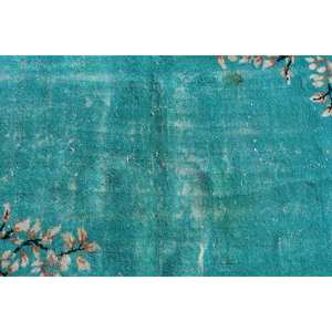 Alfombra clásica de lana azul Beige 3,3 X 6.1ft Diseño de retazos turco hecho a mano para sala de estar o dormitorio con respaldo de látex - Product Image 5