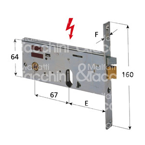 SERRURE ELECTRIQUE pour bandes 12V AC, loquet autobloquant, loquet ouvert à cylindre ovale, non inclus - Product Image 1