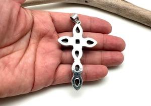 Colgante de Plata de Ley 925 Hecho a Mano con Baño de Rodio y Labradorita, Diseño de Gancho, la Mejor Calidad, Diseño Simple, Certificado - Product Image 3