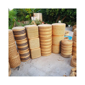 Puf de jacinto de agua, cojín hecho a mano, respetuoso con el medio ambiente, Color Natural sostenible para sala de estar, venta al por mayor, jacinto de agua Vietnam - Product Image 2