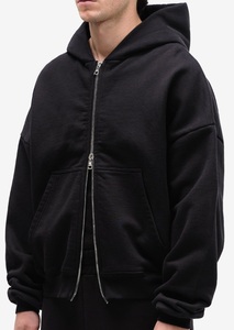 Sudadera con capucha de algodón 100% de gran tamaño para hombre, sudadera con lazo 630GSM de peso pesado, preencogida, ajuste cómodo de invierno, cremallera disponible XS Animal - Product Image 3