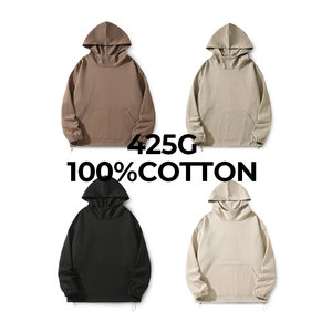 custom Streetwear Blank Unisex <b>Pullover</b> Hoodies Luxury 100% Cotton Plain Heavyweight Oversized <b>Men</b> Sweatshirt Hoodies - Product Image 3