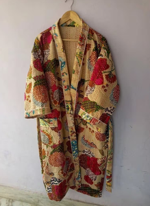 เสื้อคลุมกิโมโนผ้าฝ้ายแท้พร้อมเข็มขัดผูกสำหรับผู้หญิงผ้าชั้นที่สวมใส่สบายและระบายอากาศได้ดีสำหรับการพักผ่อนในสภาพอากาศหนาวเย็น - Product Image 6