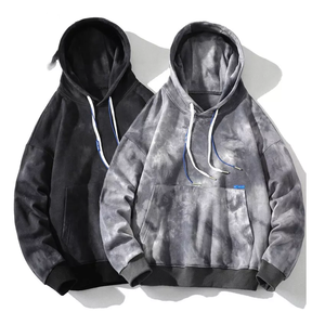 Custom <b>Tie</b>-Dye Printed <b>Zipper</b> Hoodie Men's 100% Cotton Long-Sleeve Casual Thermal Fleece Sweatshirt Winter Embroidered - Product Image 6