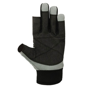 Gants de voile personnalisés en gros Logo personnalisé Respirant Demi-doigt Qualité supérieure Antidérapant Gants de voile de bateau - Product Image 3