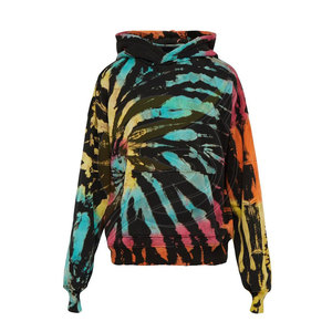 เสื้อฮู้ดแบบสวมหัวสำหรับผู้ชายเสื้อมีฮู้ดผ้าคอตตอนมัดย้อมสี100% กำหนดได้เอง - Product Image 4