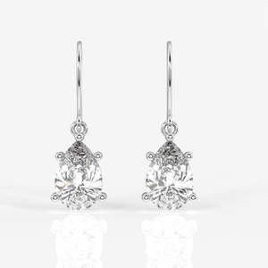 Lab Grown <b>Diamond</b> <b>Dangle</b> <b>Earrings</b> 18K Gold with Pear Cut Elegant <b>Diamond</b> Jewelry - Product Image 5