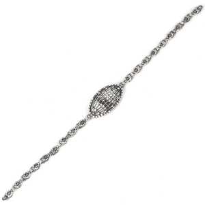 Pulsera de Oro de 18K con Diamante Corte Princesa y Perla, Cadena de Plata de Ley 925 Oxidada con Diseño de Pluma en Oro Rosa, Bañada en Rodio - Product Image 3