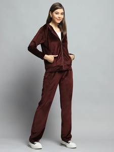 Conjunto Deportivo Casual de Dos Piezas para Mujer, Chaqueta con Capucha y Cremallera y Pantalones de Terciopelo, para Venta al Por Mayor - Product Image 3