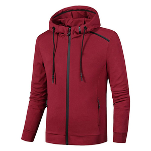 Sudaderas con Capucha Personalizadas para Hombre, de Invierno, de Poliéster/Algodón, con Cierre de Cremallera y Diseño de Bloques de Color en Contraste - Product Image 2