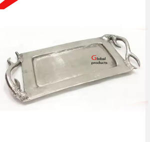 Plateau de service design en acier inoxydable finition dorée aspect royal pour hôtel, restaurant et bar - Product Image 4