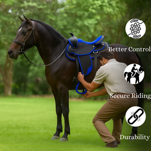 Meilleure vente de selle occidentale de haute qualité et de cuir mixte synthétique de l'Inde Durable pour les courses de chevaux anglaises - Product Image 3