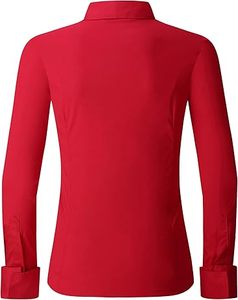 Women <b>Satin</b> Lapel Long Sleeve Office Pullover Solid Color Shirts Customize Design Cheap Price Export From Bangladesh - Product Image 2