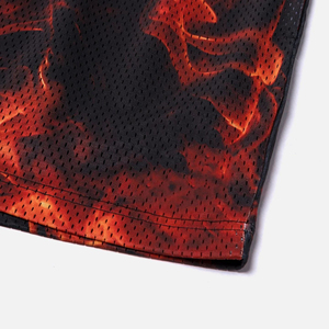 <b>Mens</b> Black <b>Red</b> Flame Print <b>Shorts</b> Elastic Waist Quick Dry Sports Gym Running <b>Shorts</b> Summer Activewear Streetwear Cool - Product Image 3