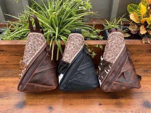 Bolso de cuero con pelo en el pecho, bandolera de cuero genuino Vintage, bolso de hombro informal, mochila convertible personalizada - Product Image 2