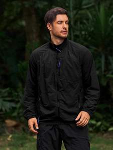 Veste coupe-vent unisexe légère à capuche, fermeture éclair intégrale, manches longues, unie, pour activités de plein air et randonnée - Product Image 2