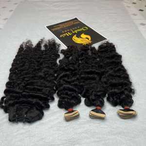 100% cheveux humains vietnamiens birmans crépus bouclés cheveux vierges-paquets de cheveux bouclés bruts/ruban adhésif - Product Image 5