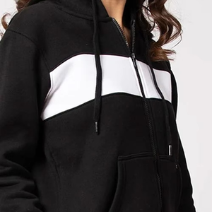 Votre propre Style bonne qualité femmes grande taille Logo personnalisé porter de porte femmes vêtements respirant sweat-shirt fermeture éclair complète - Product Image 3