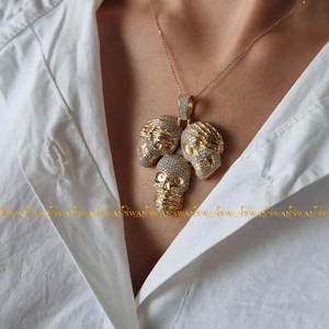 Increíbles Colgantes y Dijes de Joyería Fina de Moda Hip Hop, Oro Sólido de 10 Quilates con Diamantes Moissanite de Corte Brillante Redondo - Product Image 5