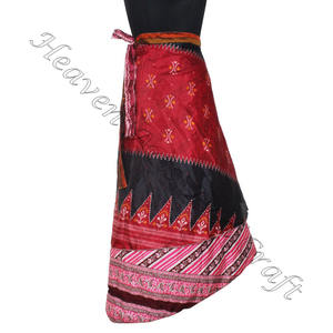 New <b>Silk</b> Saree Wrap <b>Skirts</b> Reversible Old Sari <b>Silk</b> Wrap <b>Long</b> <b>Skirt</b> Indian Latest Double Layer <b>Silk</b> <b>Long</b> Wear <b>Skirt</b> Manufacturer - Product Image 4