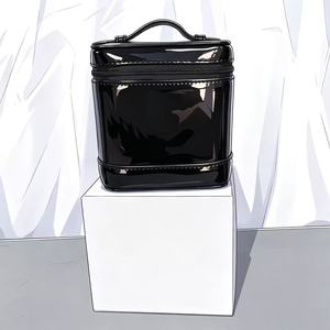 High quality luxury GPB black limited edition handheld <b>makeup</b> <b>box</b>, patent leather glossy cosmetics <b>storage</b> <b>box</b> - Product Image 5