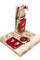 Coffret cadeau musulman tapis de prière Tasbih boîte cadeau transparente islamique pour Ramadan cadeaux de mariage musulmans et Souvenirs couverture de faveur du coran