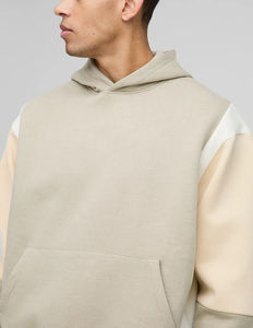 Nouveauté Sweat à capuche oversize en molleton épais pour homme Logo imprimé sur écran personnalisé Streetwear Color block Hip hop 100% - Product Image 2